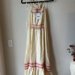 Free People Cream and Pink Maxi Dress